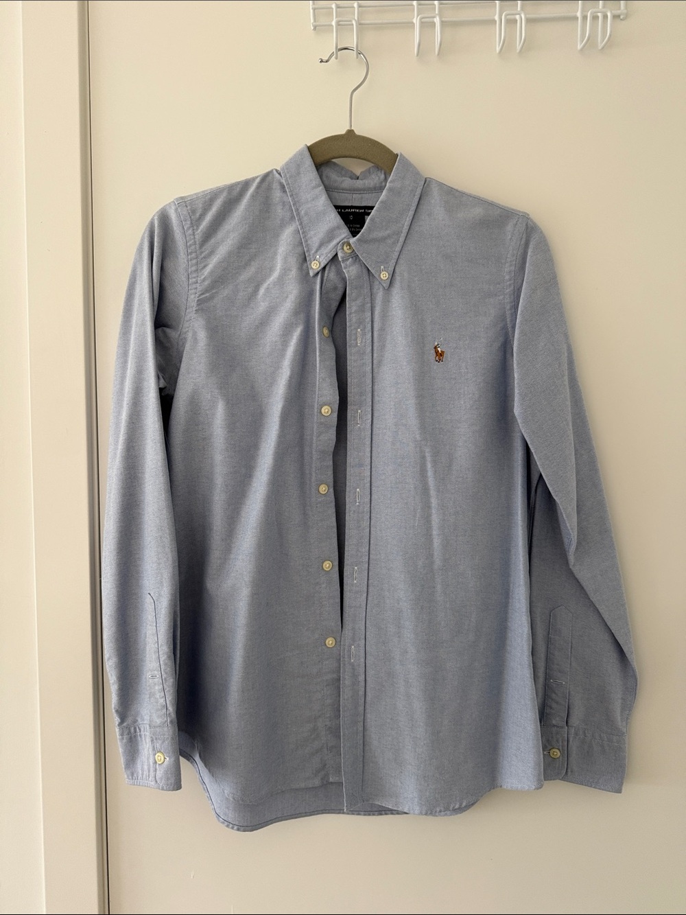 Ralph Lauren Blue Button-Down Oxford Shirt with Pony Logo